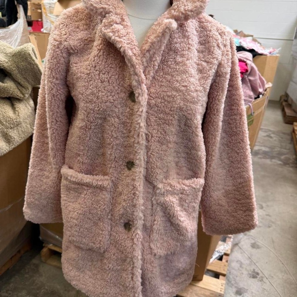 Cat & Jack Girls Pink Teddy Sherpa Coat – Size Large